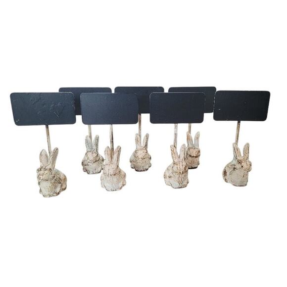 Bunny Rabbit Dinner Place Card Holders Set of‎ 7 Country French Farmhouse - Picture 4 of 10
